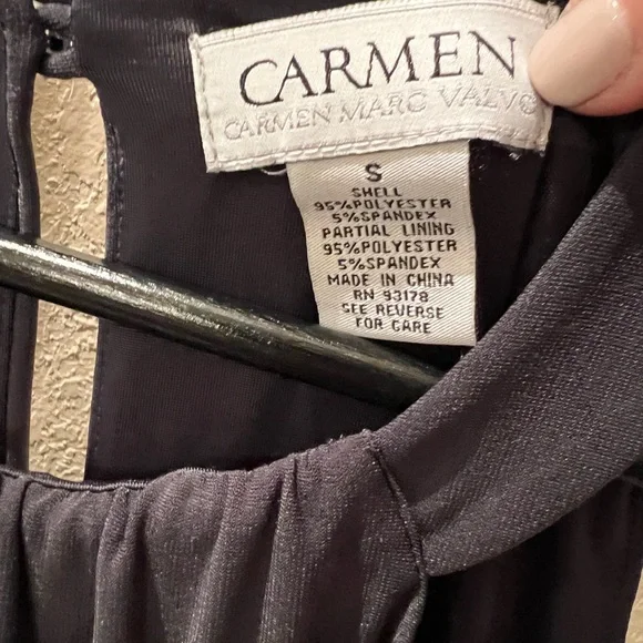 Carmen Marc Valvo Deep Navy Maxi Dress - Picture 4 of 6